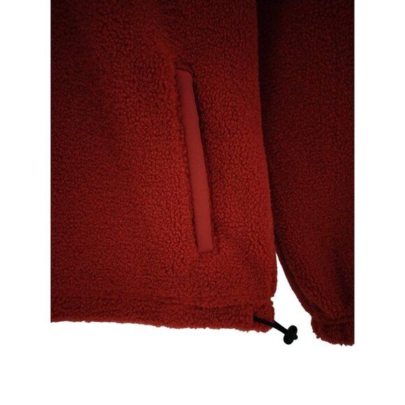 Originally used red sherpa hoodie with pockets, polyester, size M, NWT - Picture 5 of 8